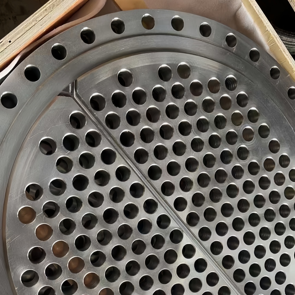 Titanium tube plate flange